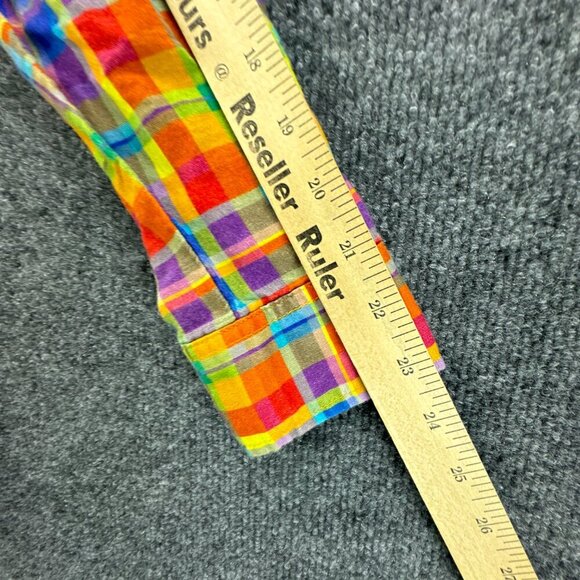 We Wore What Shirt Womens Medium Colorful Button Up Linen Blend Oversized Dad - Picture 13 of 16